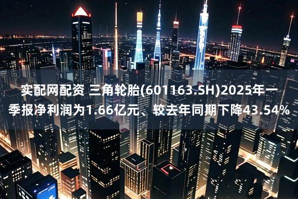 实配网配资 三角轮胎(601163.SH)2025年一季报净利润为1.66亿元、较去年同期下降43.54%